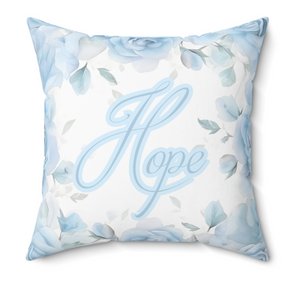 Hope Blue Rose Pillow