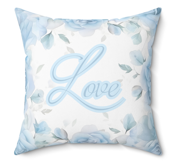 Love Blue Rose Pillow