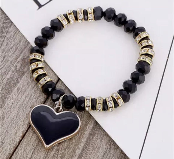 Black heart bracelet
