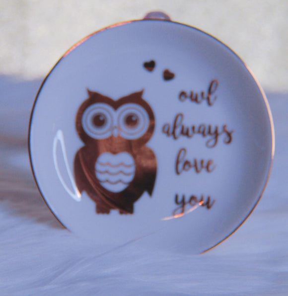 Owl always love you trinket jewelry dish