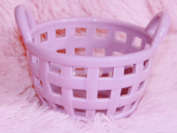 Purple porcelain decor basket