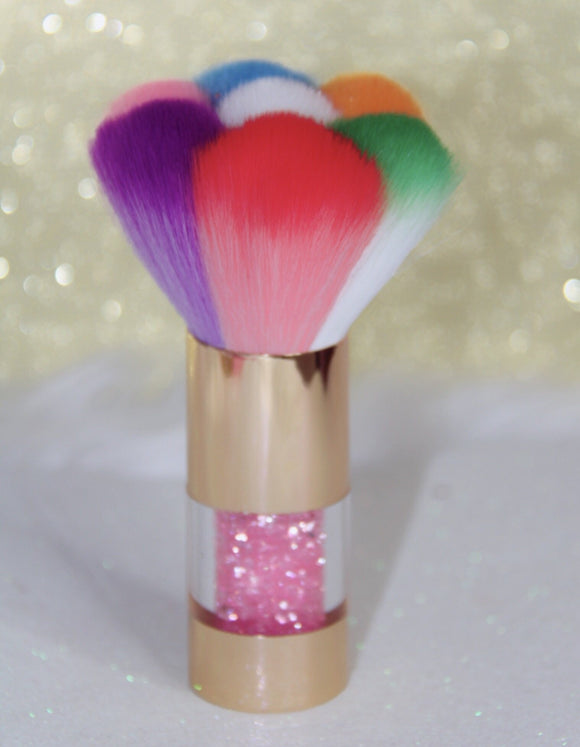 Rose rainbow brush with pink crystals