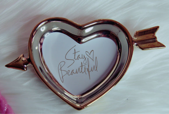 Stay beautiful heart trinket tray
