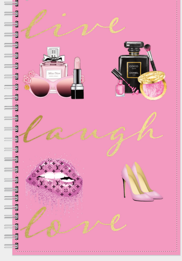Live Laugh Love makeup notebook