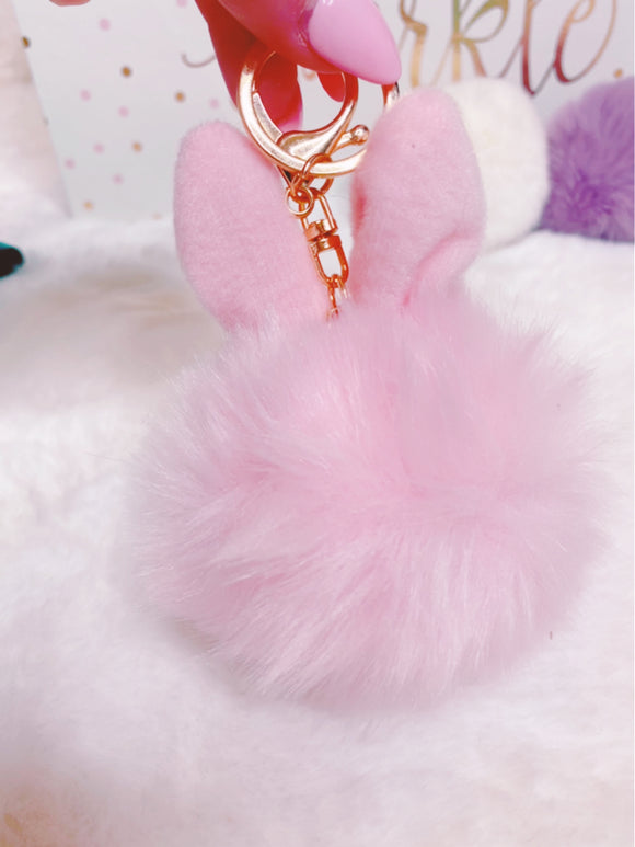Bunny pom pom bag charm