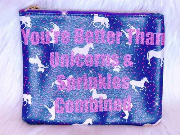 Unicorns and Sprinkles makeup bag