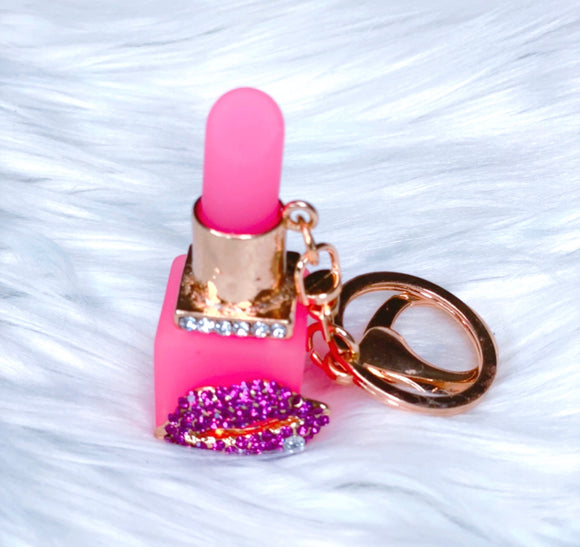 Lucious lipstick bag charm keychain